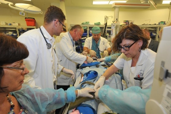 טיפול בפצוע סורי בבית החולים נהריה. צילום ארכיון: רוני אלברט, צילום רפואי