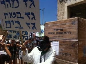 הפגנה נגד מתקני הגז בעמק חפר (צילום עצמי)