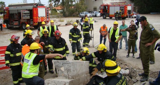 תרגיל חירום "שילוב זרועות 3" (צילום: באדיבות מערך כיבוי אש חיפה)