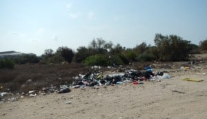 פסולת בחוף הכרמל, קרדיט: באדיבות המשרד להגנת הסביבה