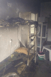 התא השרוף (צילום דוברות המשטרה)