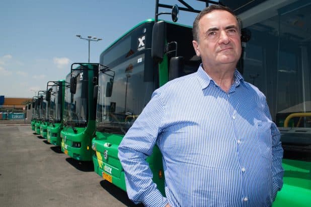 השקת אוטובוסים חשמליים של אגד. בתמונה: שר התחבורה ישראל כץ. צילום: דורון גולן