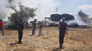 השריפה בכפר קרע. צילום: משטרת ישראל