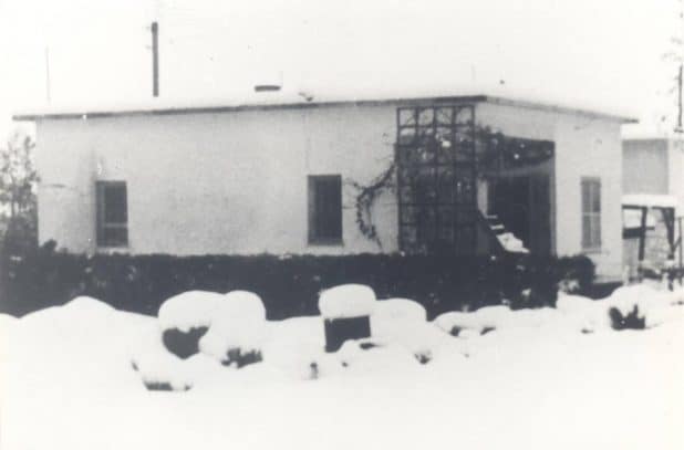 שלג ברחובות קרית ביאליק 1950. באדיבות הארכיון העירוני