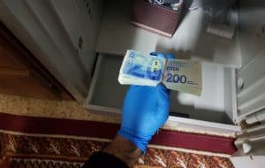 המעבדה לזיוף הכסף שנתפסה בדלית אל כרמל. צילום: משטרת ישראל