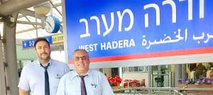 סיני סימנטוב מנהל התחנה, מורדי גן שמחון מנהל המשמרת. צילום: דוברות רכבת ישראל