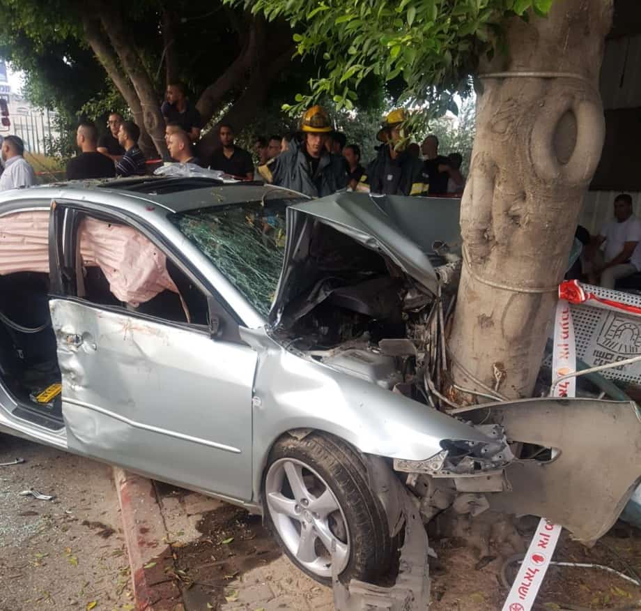 התאונה בכניסה לבאקה אל ע'רביה. צילום: מד"א