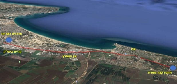 מפת מסלול המטרונית | באדיבות דוברות נתיבי ישראל