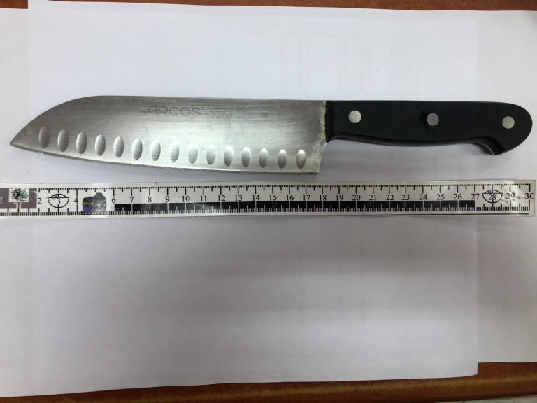 הסכין עימה דקר הנאשם את הקורבן (צילום: דוברות המשטרה)